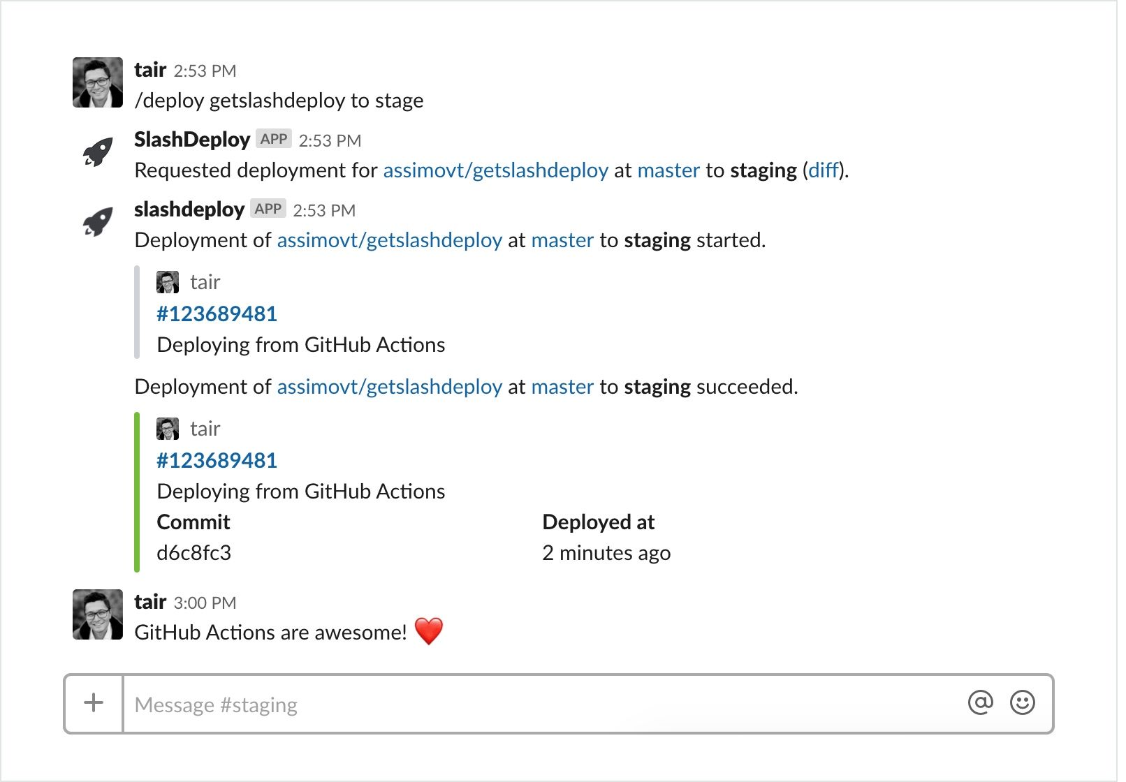 Slack Deploy Your Code with GitHub Actions to AWS 🚀