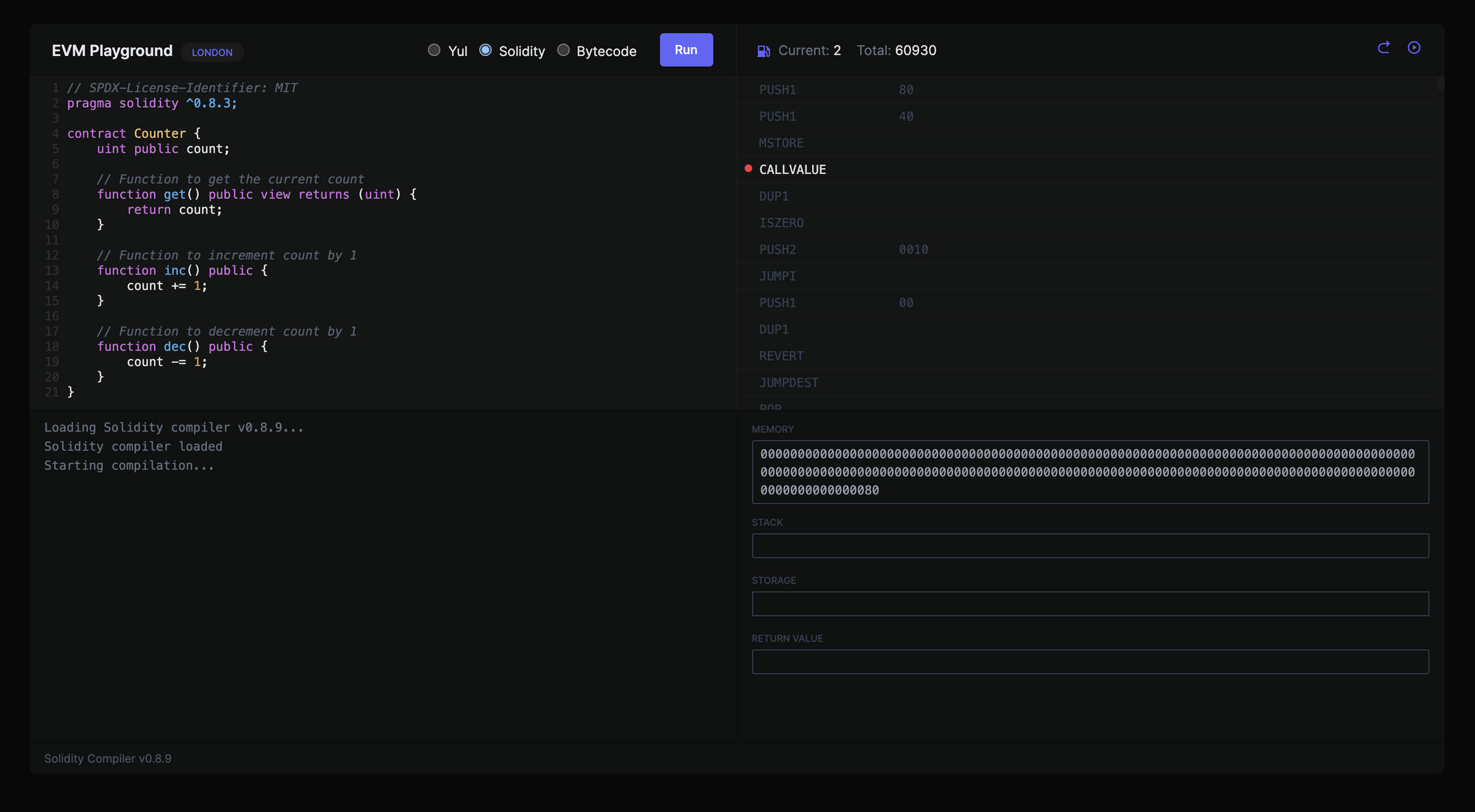 Building EVM Codes - An interactive reference to
Ethereum Virtual Machine Opcodes